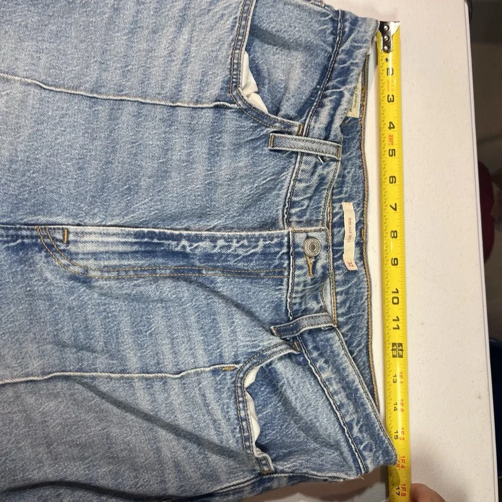 Levi's Ribcage Bell Premium Jeans Womens 32x34 Blue Denim High Rise Wide Flare
